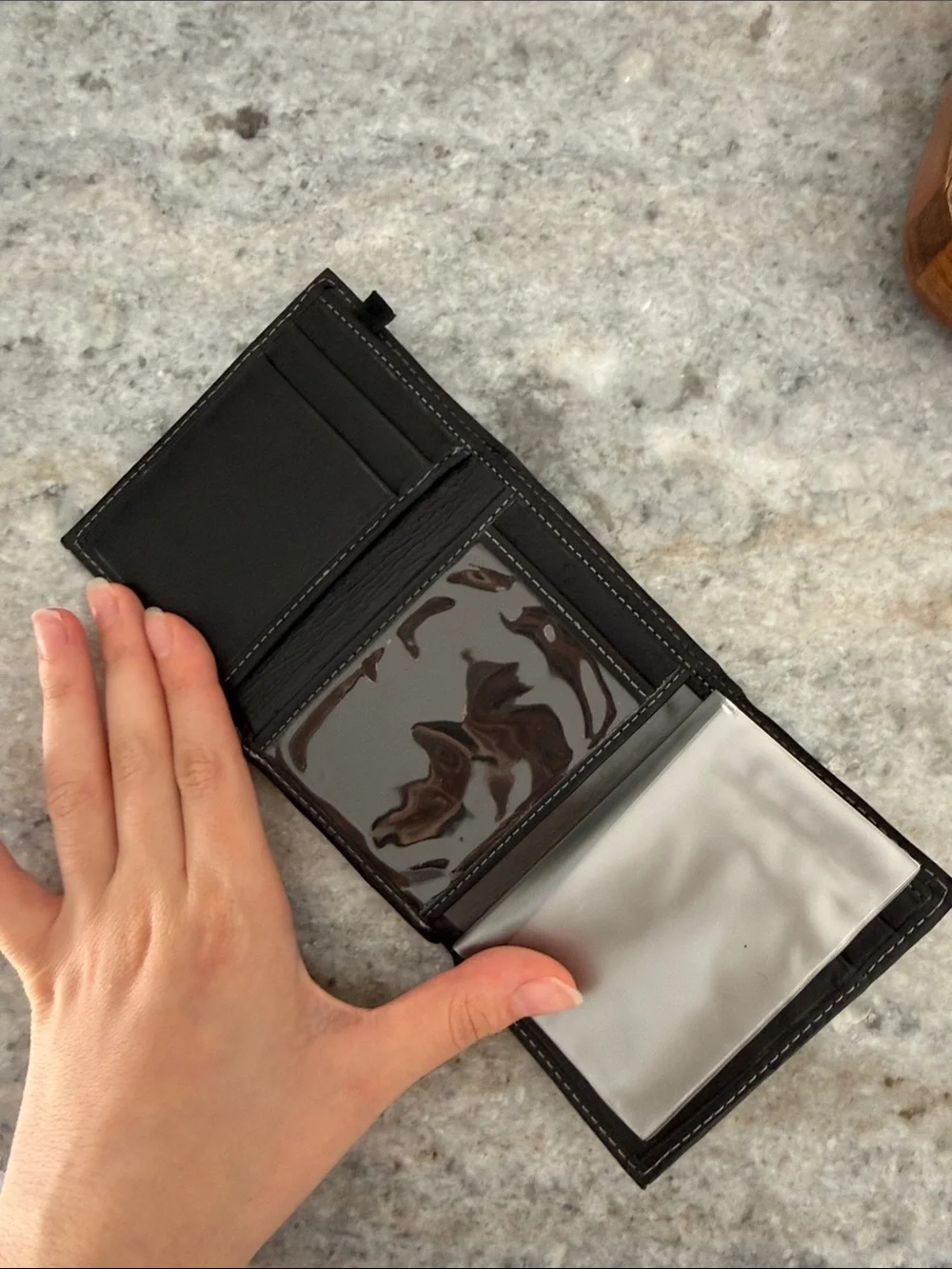 GUESS Black Leather Trifold wallet